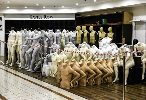 Mannequins packed in a corner at the defunct Stuttafords, in Sandton.