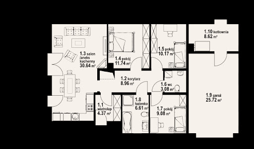 Piaseczno 3g dw - Rzut parteru