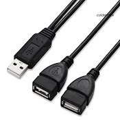 Set 2 Dây Cáp Chia Cổng Usb 2.0 A Đầu Cắm Sang 2 Ổ Cắm Chữ Y Tiện Dụng