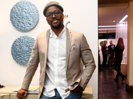 Maps Maponyane at the launch of décor show Design Joburg.