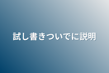 試し書きついでに説明