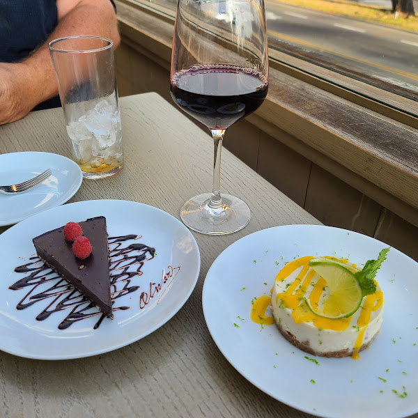 Desert!  Chocolate cake and key lime pie cheesecake!