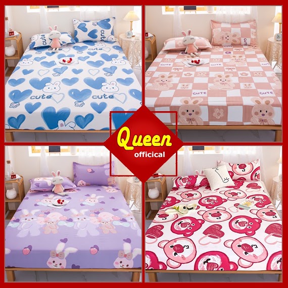 Ga Giường Nệm Cotton Poly M2 M6 M8, Drap Trải Giường Cute (Miễn Phí Bo Chun) - Queen Decor