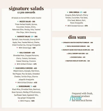 The Cafe by Foodhall menu 