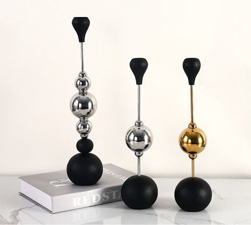 Title 6, Light luxury stainless steel candle table ornam...