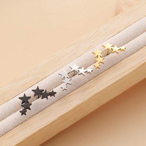 Title 5, Stainless Steel Ornament Five-pointed Star Stud...