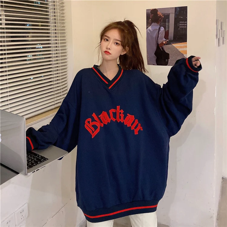 Dames Letter Fleece Colorblock Baseballjack V-hals casual warme jas ideaal voor sport en vrije tijd Stijlvol en comfortabel