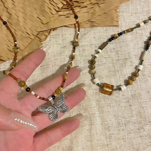 Title 11, Vintage Beaded Butterfly Necklace For Women. El...