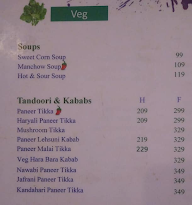 Ancient Hyderabad menu 1