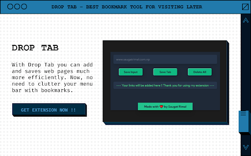 Drop Tab  – Best bookmark tool