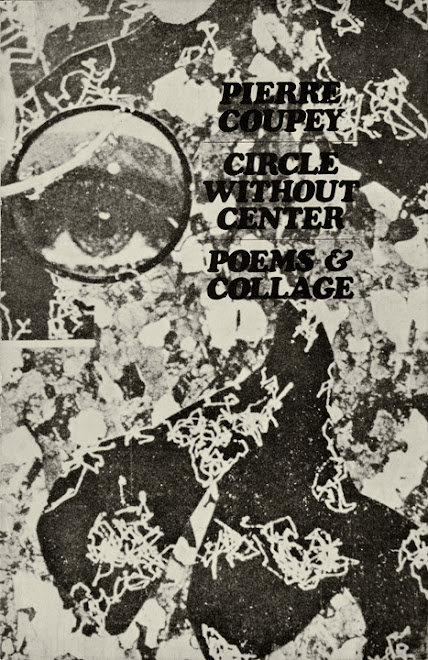 <p>
	<strong>Circle Without Center<br />
	Poems &amp; Collages</strong><br />
	Talonbooks / Very Stone House<br />
	Vancouver<br />
	1968</p>
<p>
	Editor: David Robinson<br />
	Photo-collages: Pierre Coupey<br />
	Photography: Eric Freedman<br />
	Design: Martin Jackson<br />
	48 pages, 8&rdquo; x 5&frac14;&rdquo; perfect bound<br />
	15 b/w plates plus cover<br />
	Printed and bound in Canada</p>
