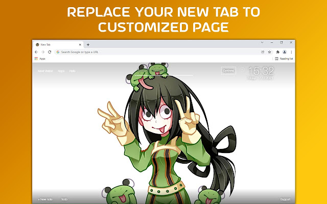 MHA Asui Tsuyu Custom My Hero Academia NewTab