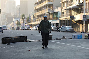 The Durban CBD after a long day of looting.