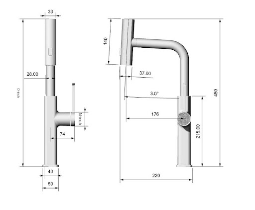 Title 1, Copper Hot and Cold Pull-out Kitchen Faucet wit...