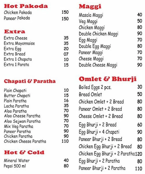 Kabab-E-Roll menu 