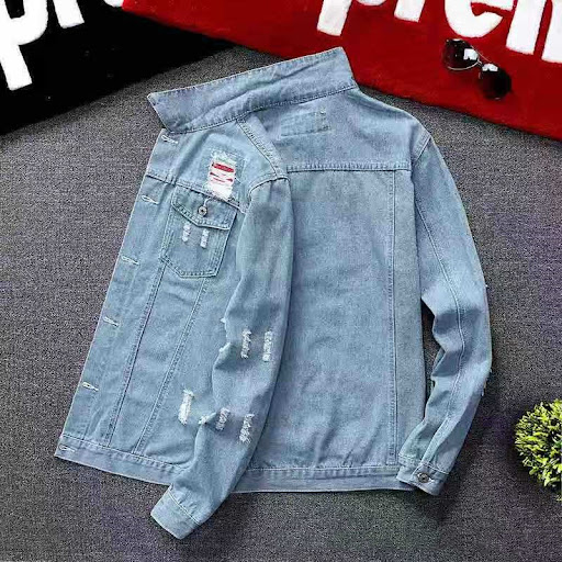 Title 5, Mens Fashion Casual Denim Slim-fit Coat. Styli...