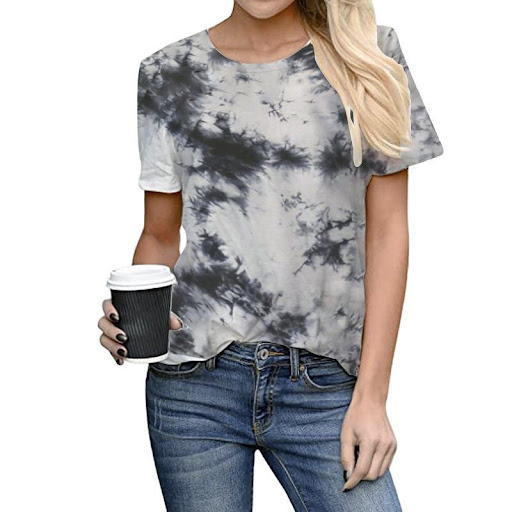 Title 4, Womens Top Tie-dye Positioning Printing Round ...