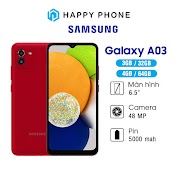 [Mã Elmall5 Giảm 5% Đơn 300K] Điện Thoại Samsung Galaxy A03 - Hàng Chính Hãng, Mới 100%, Nguyên Seal