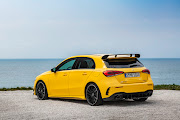 The new Mercedes A-class will be joined by the high performance A35 (pictured) and A45 AMG derivatives.