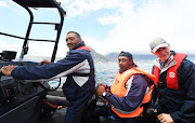 JP Smith, right, on patrol with Cape Town's marine and environmental law enforcement unit on Thursday January 10 2019.