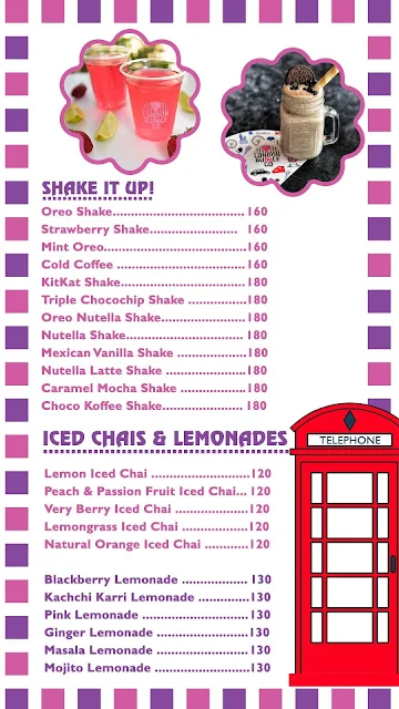 London Bubble Co. menu 