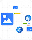 Icon of distributed data inputs: credit cards, clipboard, stack of documents