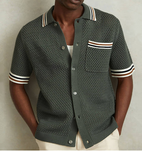 Title 4, Mens Summer Hollow Lapel Knitted Cardigan ligh...