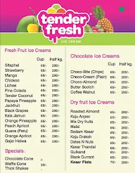 Tender Fresh Ice Creams menu 1