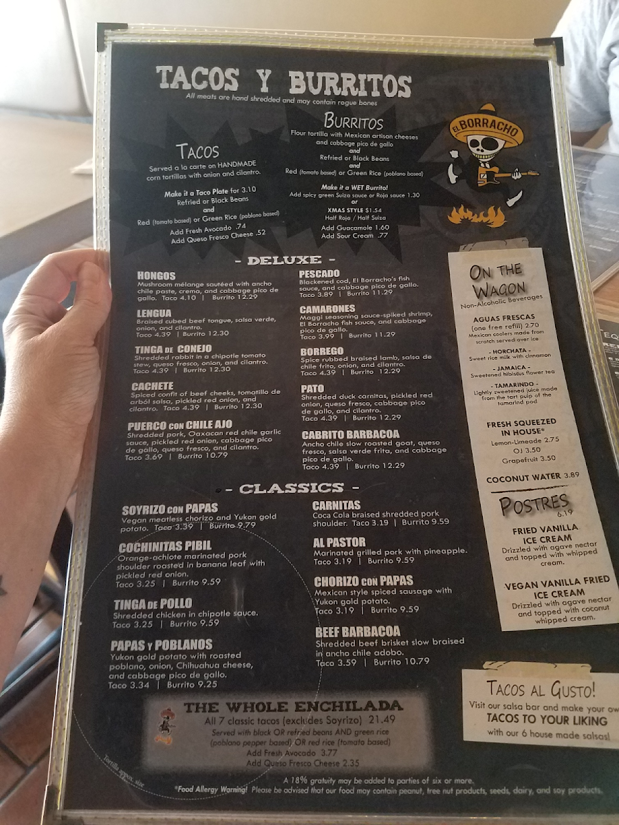 Menu in July 2018