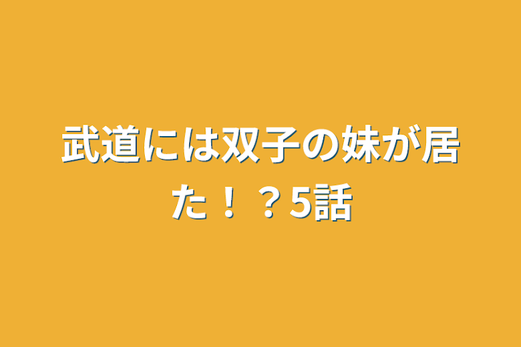 「武道には双子の妹が居た！？5話」のメインビジュアル