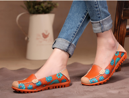 Title 6, New Genuine Leather Doudou Womens Shoes Flat S...