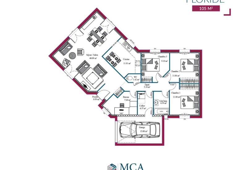  Vente Terrain + Maison - Terrain : 800m² - Maison : 95m² à Verdelais (33490) 