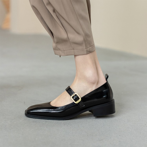 Title 12, Womens square toe button flat shoes offering c...