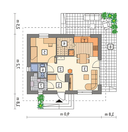 Trafna decyzja - wariant II (etap I) - M245b - Rzut parteru