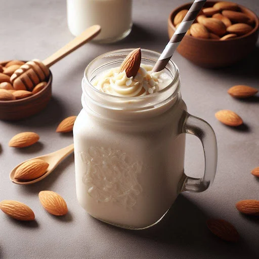 Vanilla Almond Protein Smoothie , Mason Jar [450 Ml]
