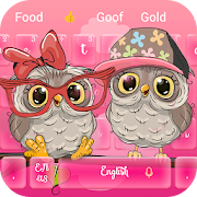 Pink Cute Owl Keyboard Theme  Icon