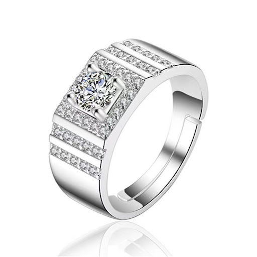 Title 3, Mens Ring 925 Silver Moissanite Copper Plated ...