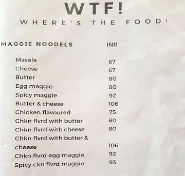 White Negro menu 