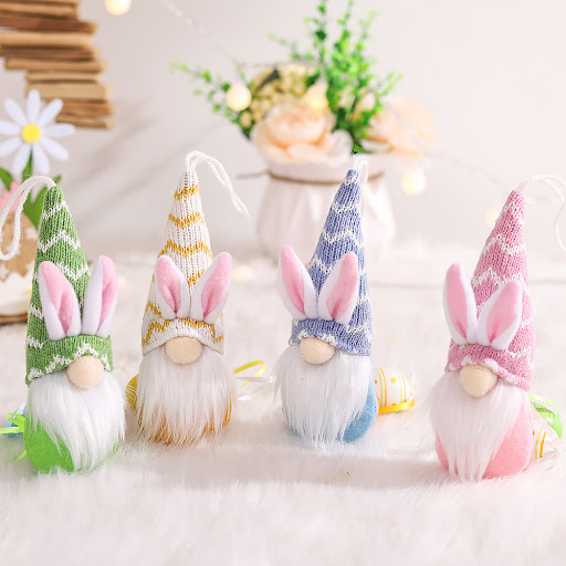 Title 5, Easter Knitted Hat Faceless Old Man Doll Pendan...