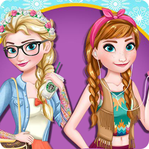 Modern Sisters Anna and Elsa  Icon