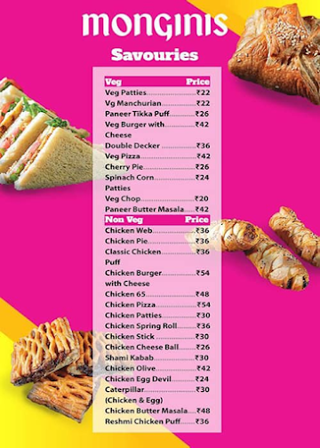 Monginis menu 