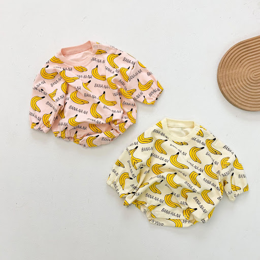 Title 5, Autumn and Winter Warm Banana Pattern Baby Body...