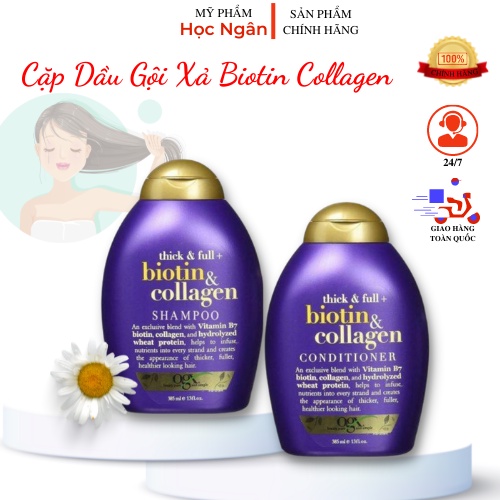 Cặp Dầu Gội Xả Biotin & Collagen Ogx 385Ml Màu Tím Dưỡng Tóc, Ngăn Ngừa Rụng Tóc, Kích Thích Mọc Tóc Myphamhocngan1