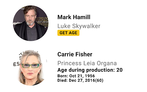 IMDB actor age reader