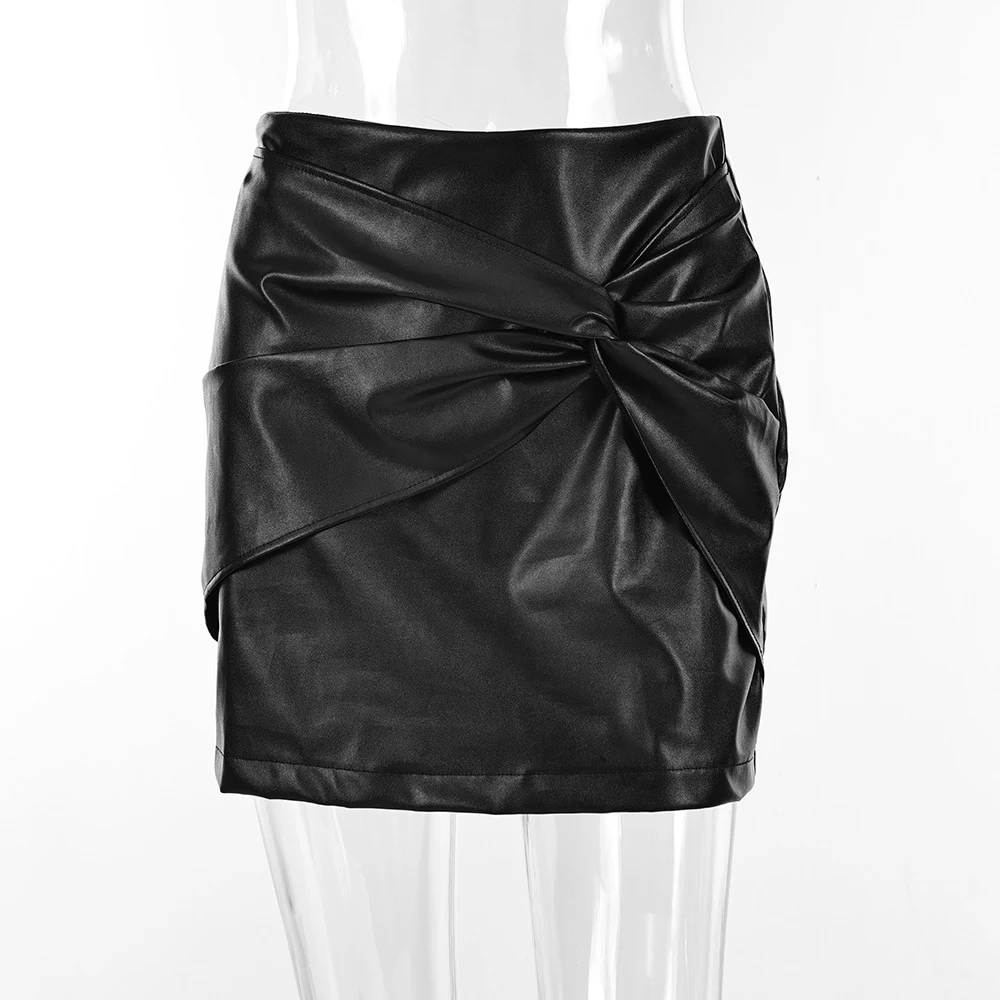 Title 3, Dames veelzijdige casual PU leren rok met hoge ...