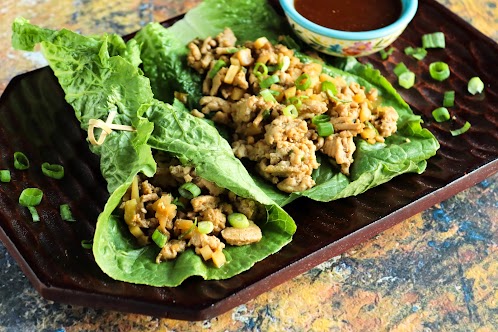 Low Carb Low Fat Asian Lettuce Wraps With Dipping Sauce