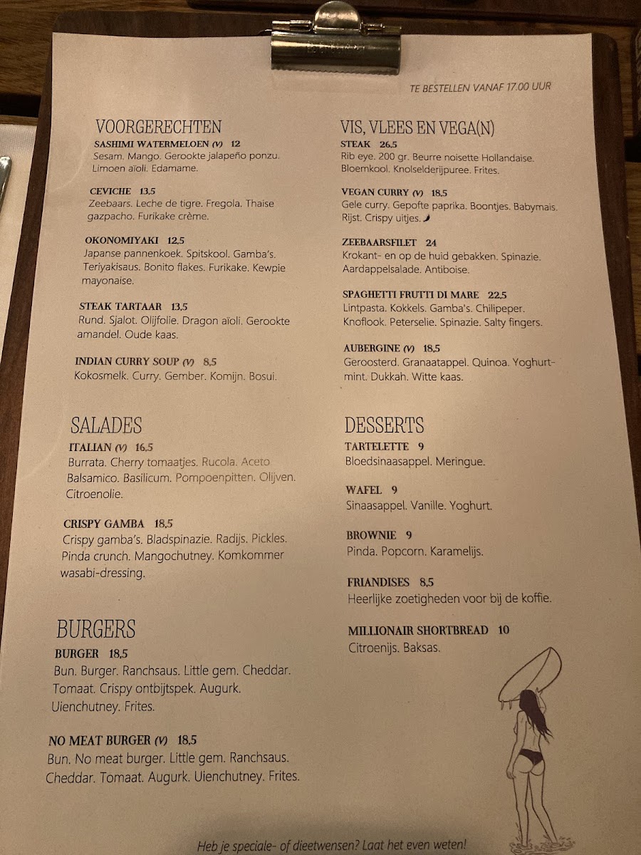 Lot en de Walvis gluten-free menu