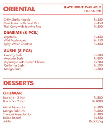 Sogani Caterers menu 