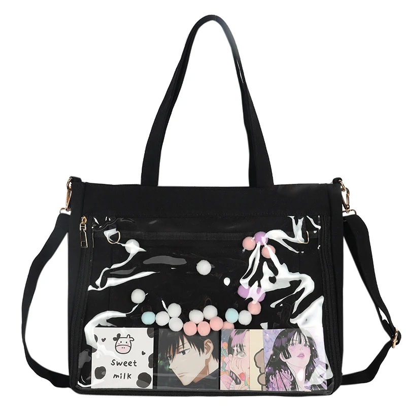 Nouveau Sac Messenger Transparent en Toile pour Femme Grande Capacité Idéal Quotidien Voyage Pratique et Tendance
