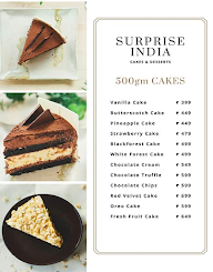 Surprise India Cake & Desserts menu 1